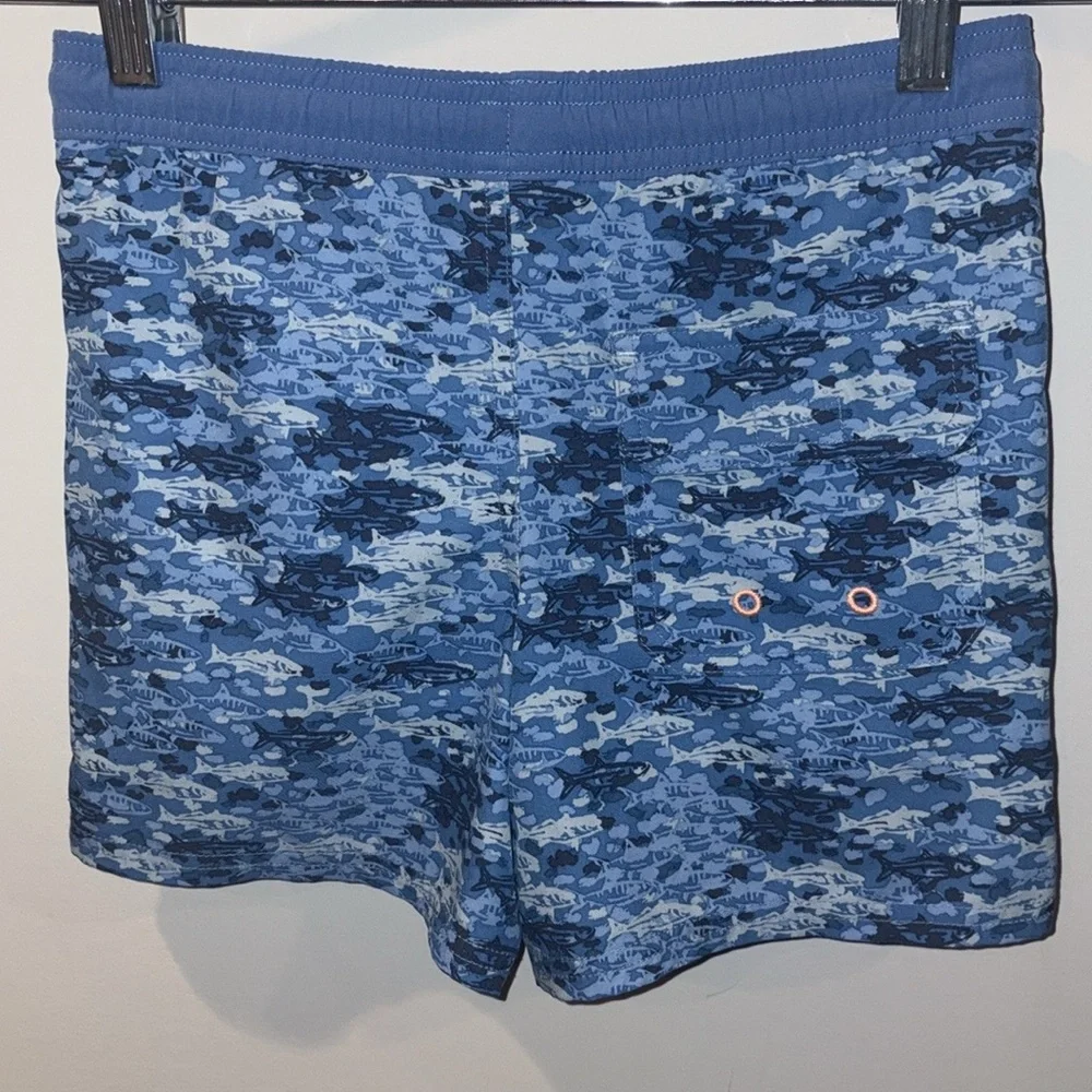 Vineyard Vines Printed Chappy Trunks Size 7 Blue Fish Camo Bimini - Picture 5 of 12